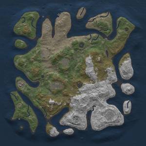 Thumbnail Rust Map: Procedural Map, Size: 4100, Seed: 56534235, 11 Monuments