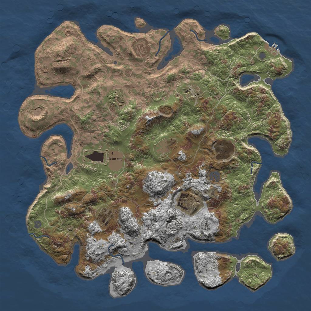 Rust Map: Procedural Map, Size: 4096, Seed: 16832971, 15 Monuments