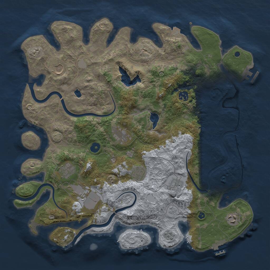 Rust Map: Procedural Map, Size: 4096, Seed: 16832971, 15 Monuments