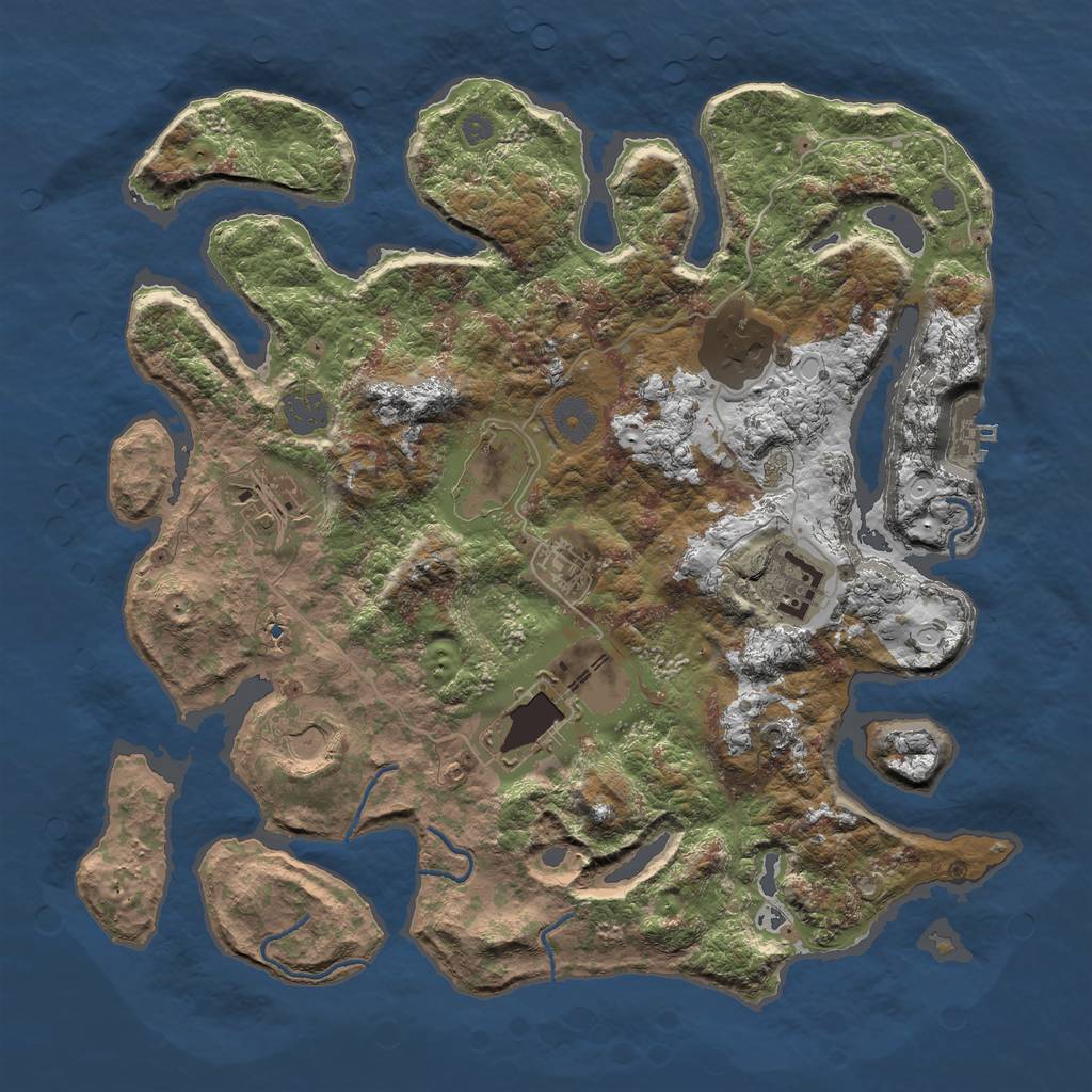 Rust Map: Procedural Map, Size: 3700, Seed: 31302, 13 Monuments