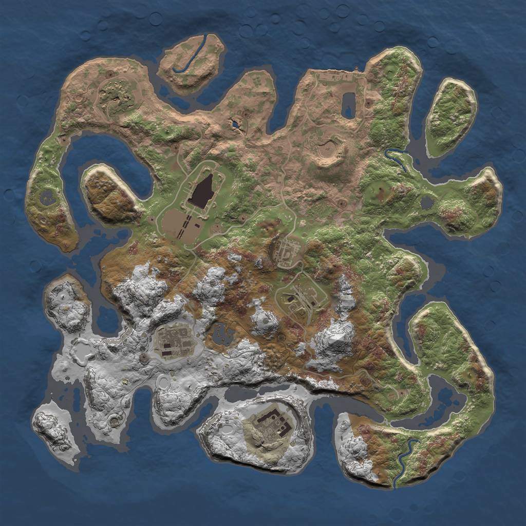 Rust Map: Procedural Map, Size: 3500, Seed: 4039, 13 Monuments