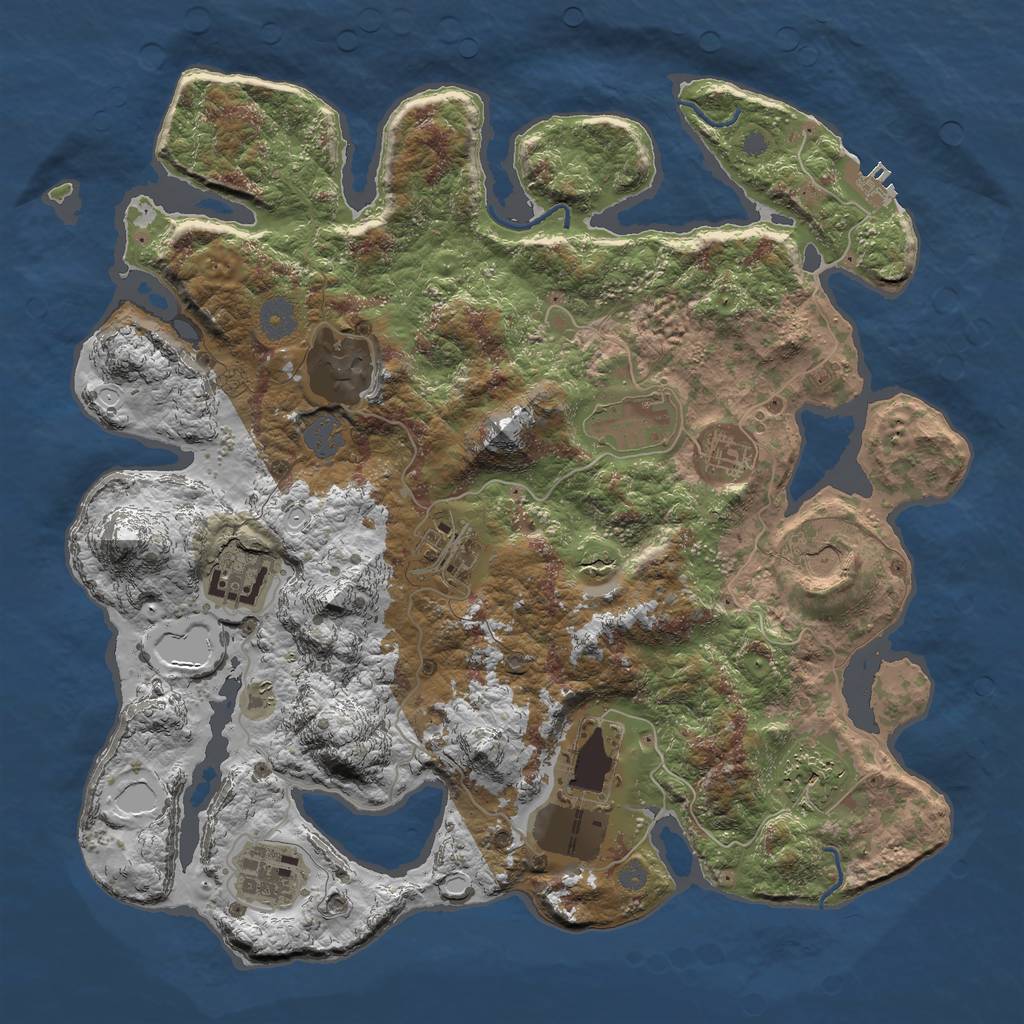 Rust Map: Procedural Map, Size: 3800, Seed: 87194454, 15 Monuments