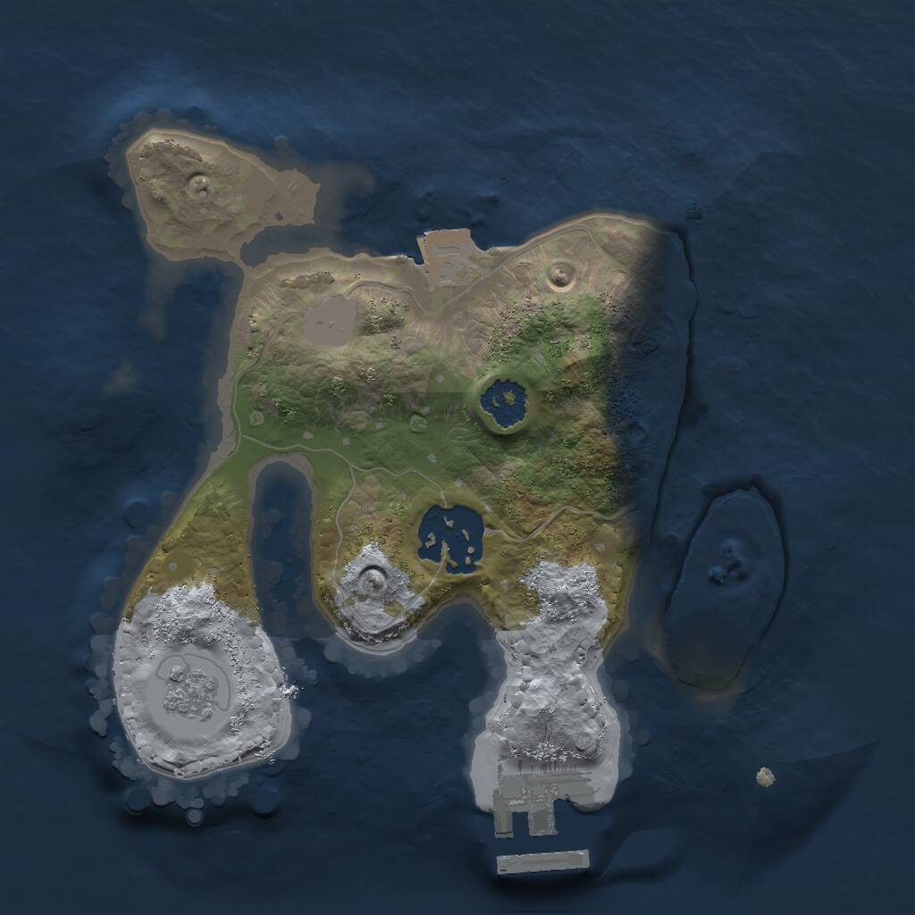 Rust Map: Procedural Map, Size: 2000, Seed: 54622, 4 Monuments