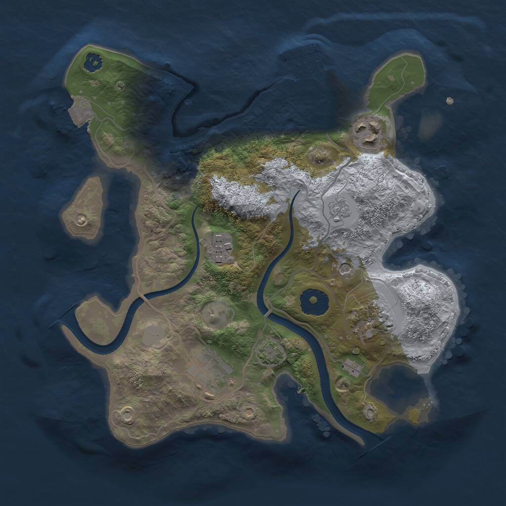 Rust Map: Procedural Map, Size: 2700, Seed: 2008630, 9 Monuments