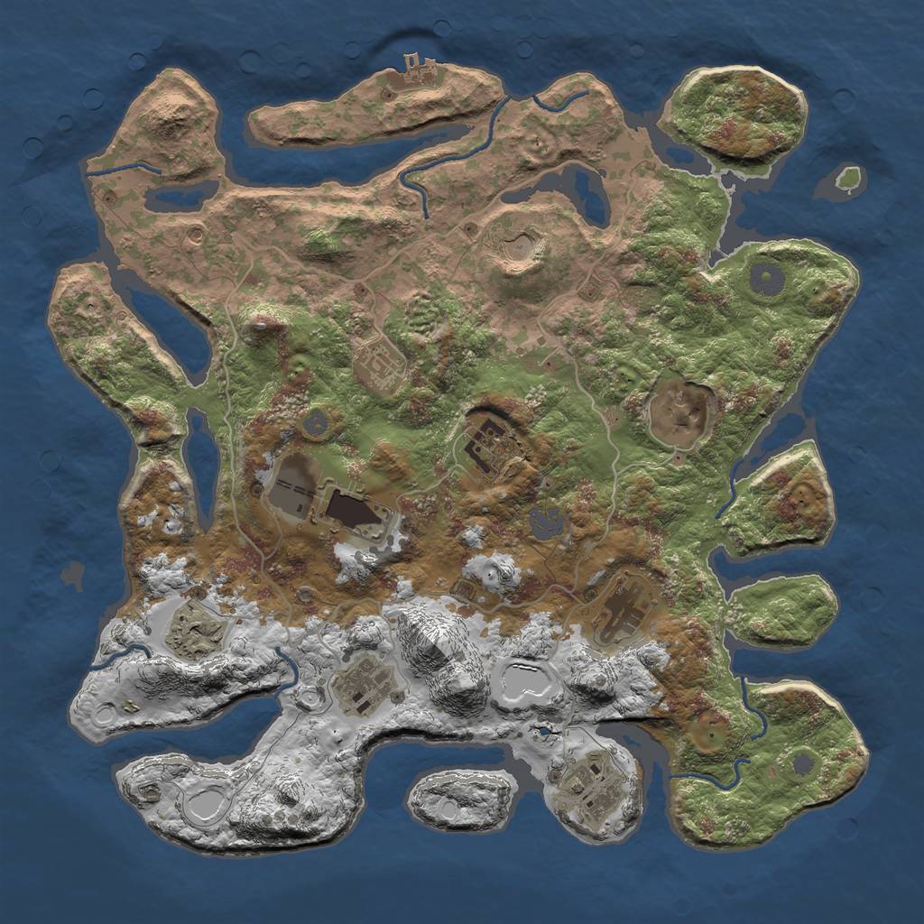 Rust Map: Procedural Map, Size: 4000, Seed: 2121986472, 15 Monuments