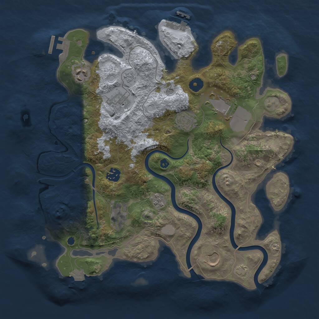 Rust Map: Procedural Map, Size: 3500, Seed: 368112, 14 Monuments