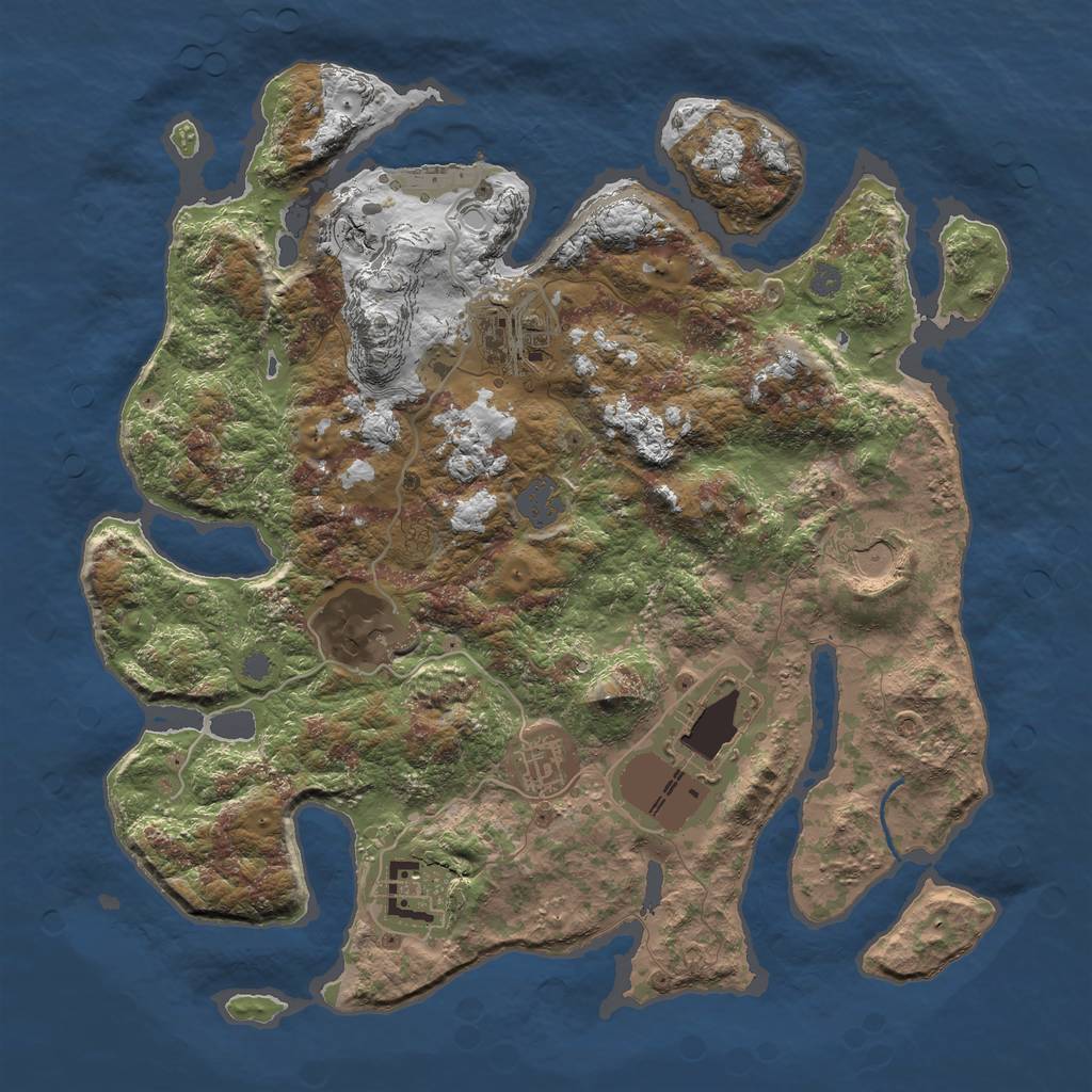 Rust Map: Procedural Map, Size: 3500, Seed: 368112, 12 Monuments