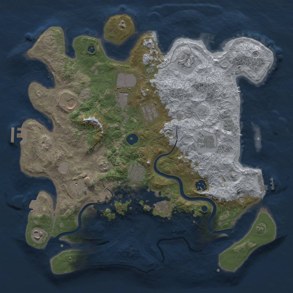 Rust Map: Procedural Map, Size: 3950, Seed: 192933172, 17 Monuments