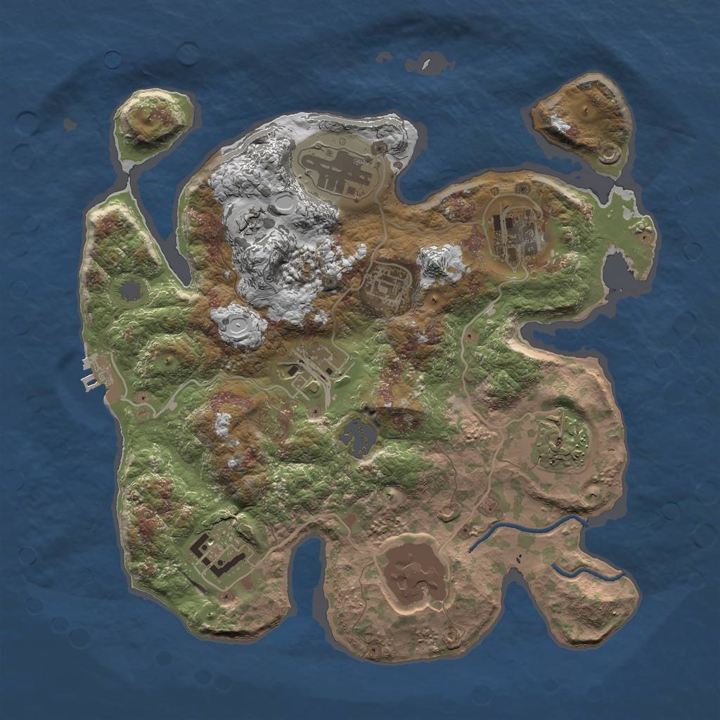 Rust Map: Procedural Map, Size: 3000, Seed: 2005983629, 13 Monuments