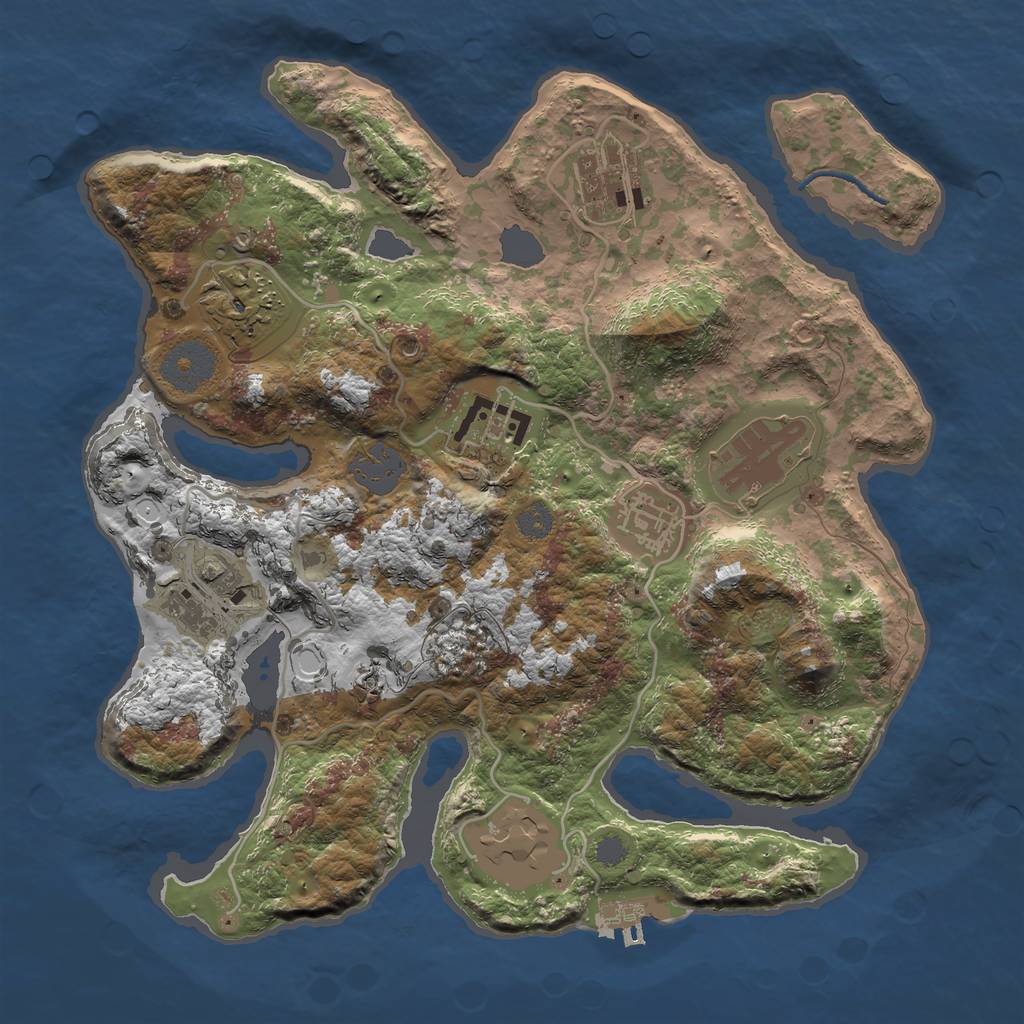 Rust Map: Procedural Map, Size: 3000, Seed: 1882615220, 13 Monuments