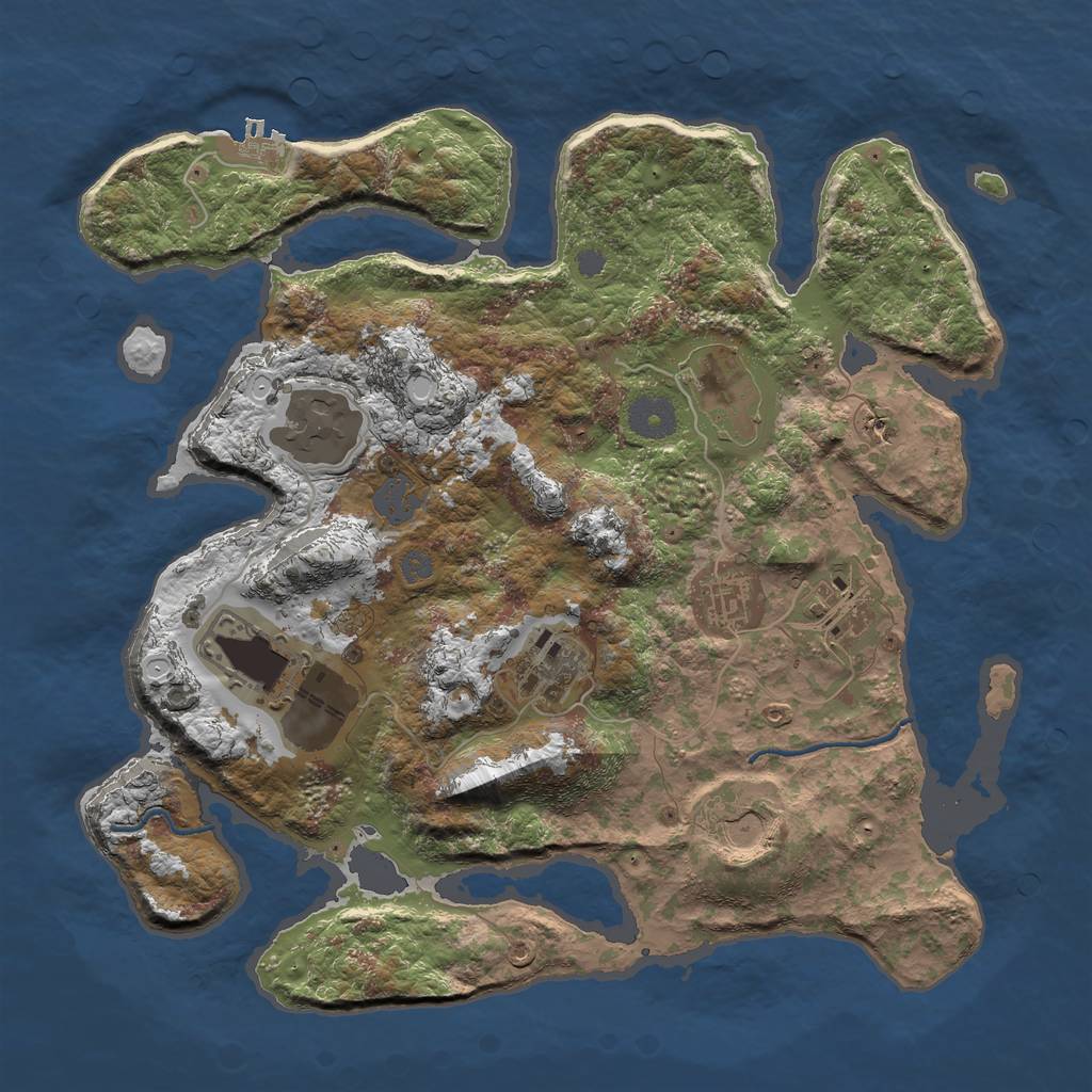 Rust Map: Procedural Map, Size: 3500, Seed: 1819646485, 13 Monuments