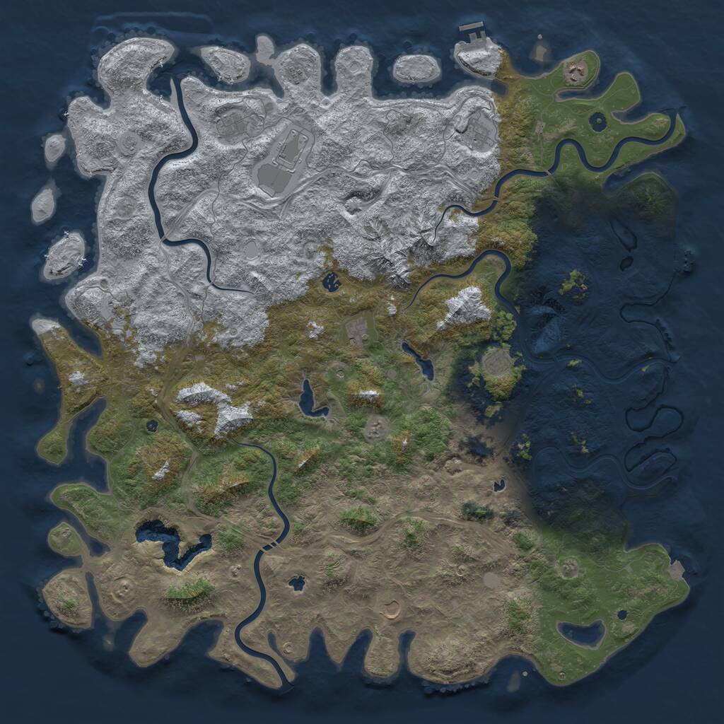 Rust Map: Procedural Map, Size: 6000, Seed: 456165123, 17 Monuments