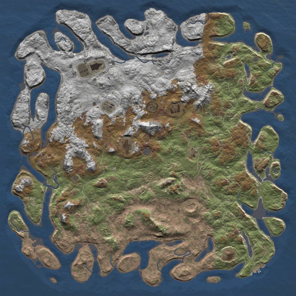 Rust Map: Procedural Map, Size: 6000, Seed: 456165123, 16 Monuments