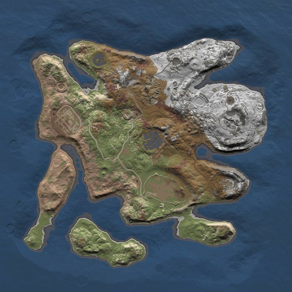 Rust Map: Procedural Map, Size: 2300, Seed: 432185643, 8 Monuments