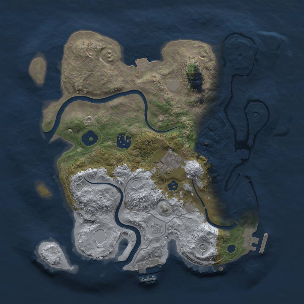 Rust Map: Procedural Map, Size: 3000, Seed: 550893118, 7 Monuments