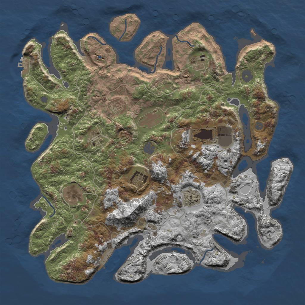 Rust Map: Procedural Map, Size: 4000, Seed: 1419427528, 15 Monuments