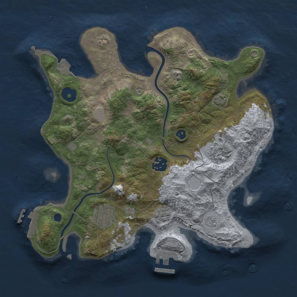 Rust Map: Procedural Map, Size: 3000, Seed: 99274726, 10 Monuments