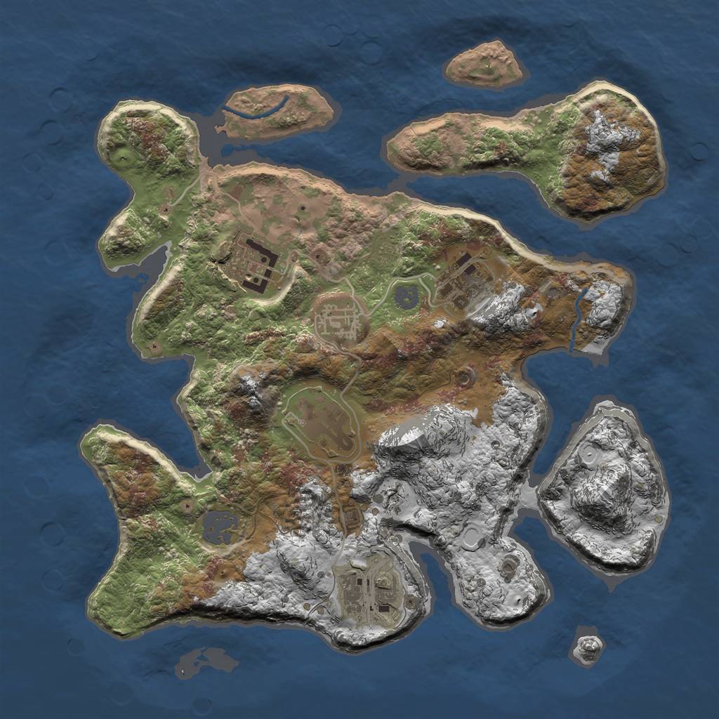 Rust Map: Procedural Map, Size: 3000, Seed: 99274726, 10 Monuments