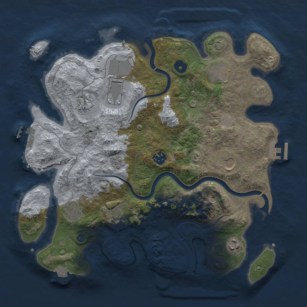 Rust Map: Procedural Map, Size: 3600, Seed: 87634423, 15 Monuments