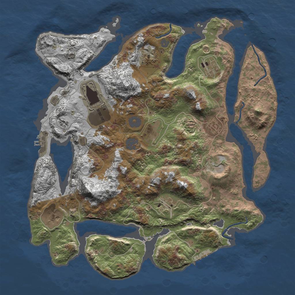 Rust Map: Procedural Map, Size: 3600, Seed: 87634423, 15 Monuments