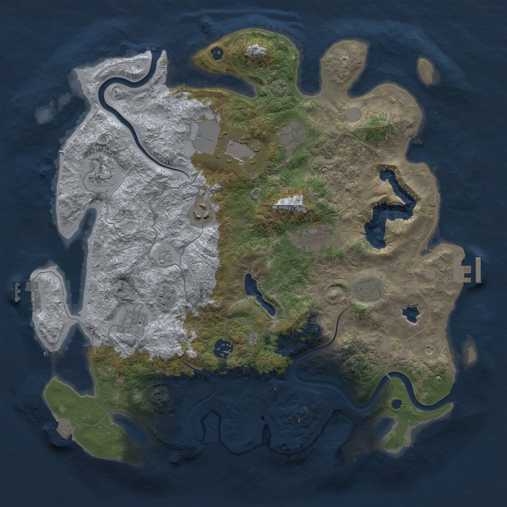 Rust Map: Procedural Map, Size: 4000, Seed: 363676891, 15 Monuments