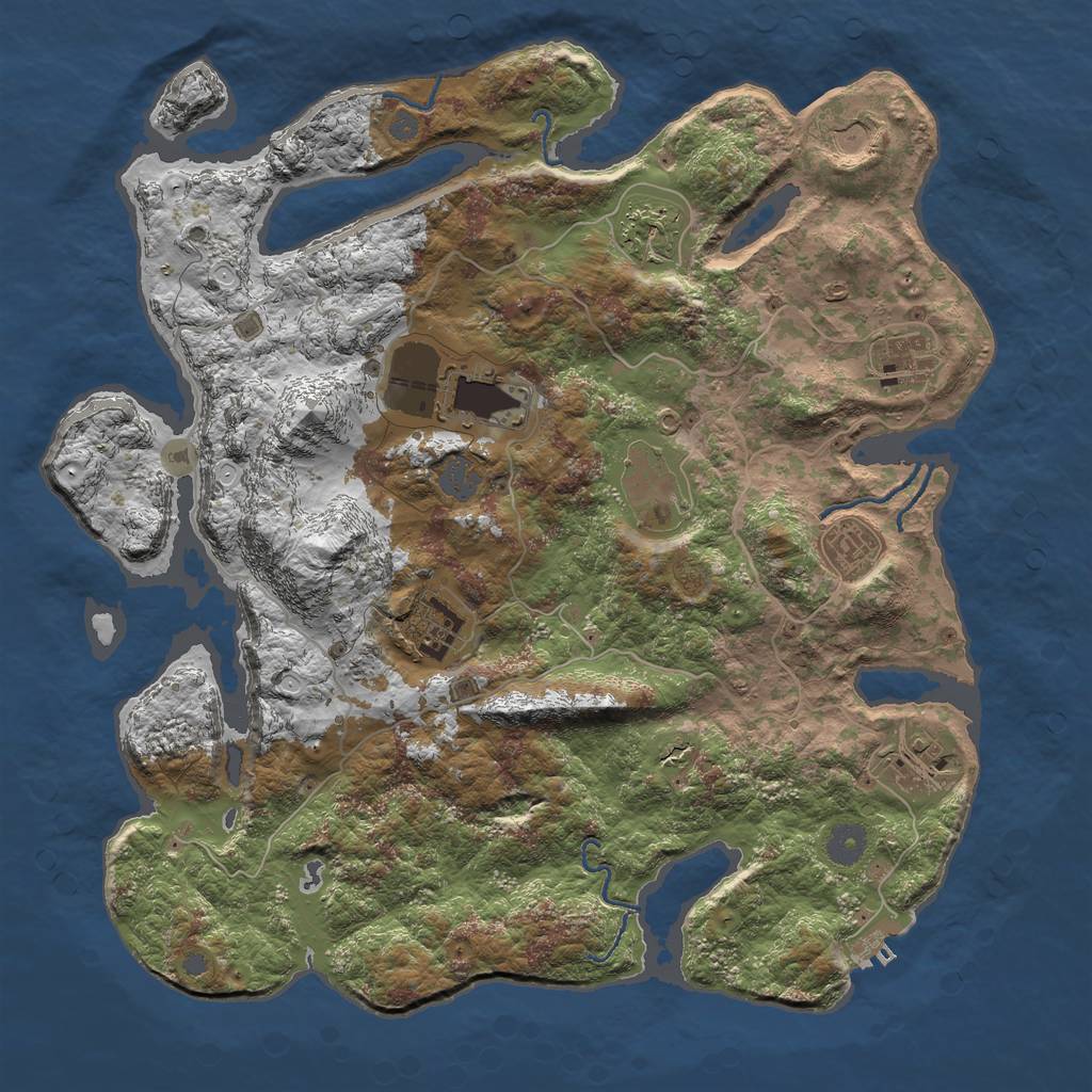 Rust Map: Procedural Map, Size: 4000, Seed: 363676891, 14 Monuments