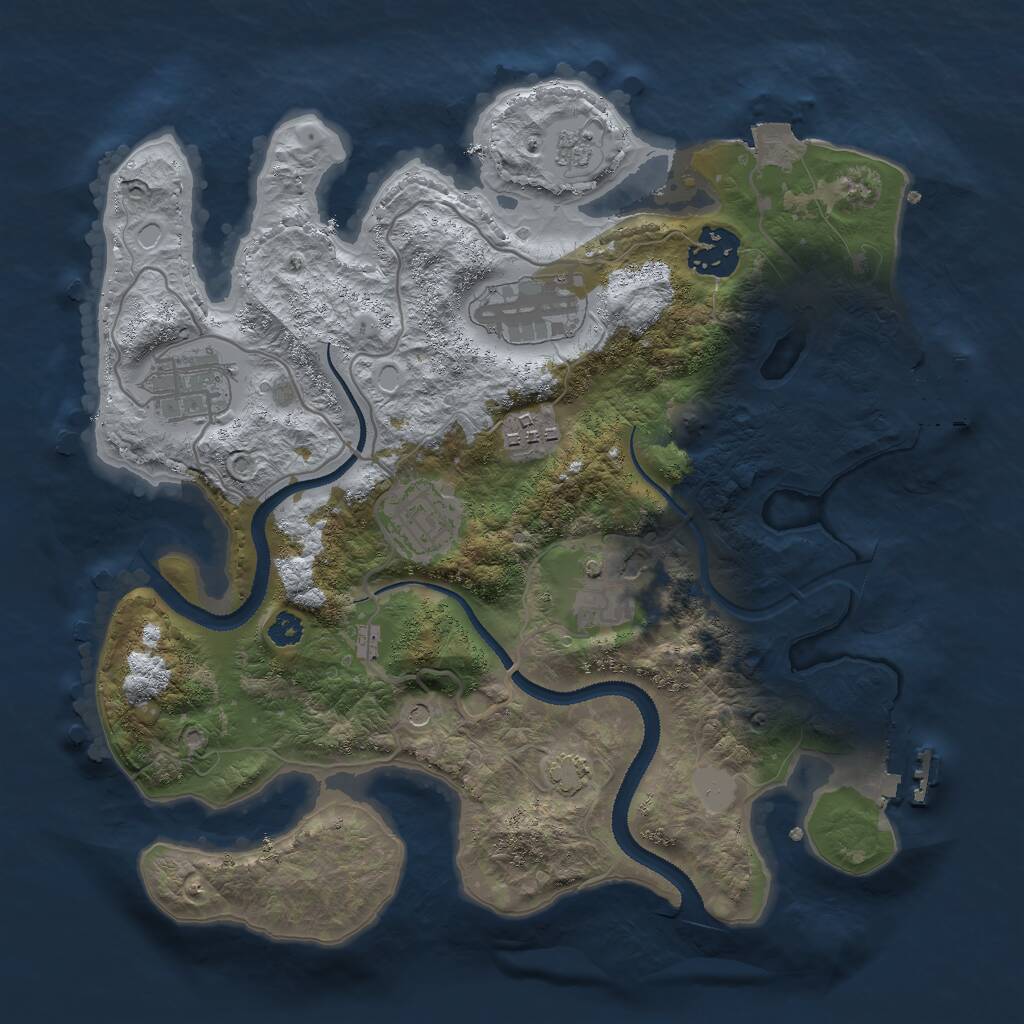 Rust Map: Procedural Map, Size: 3000, Seed: 2017603005, 12 Monuments