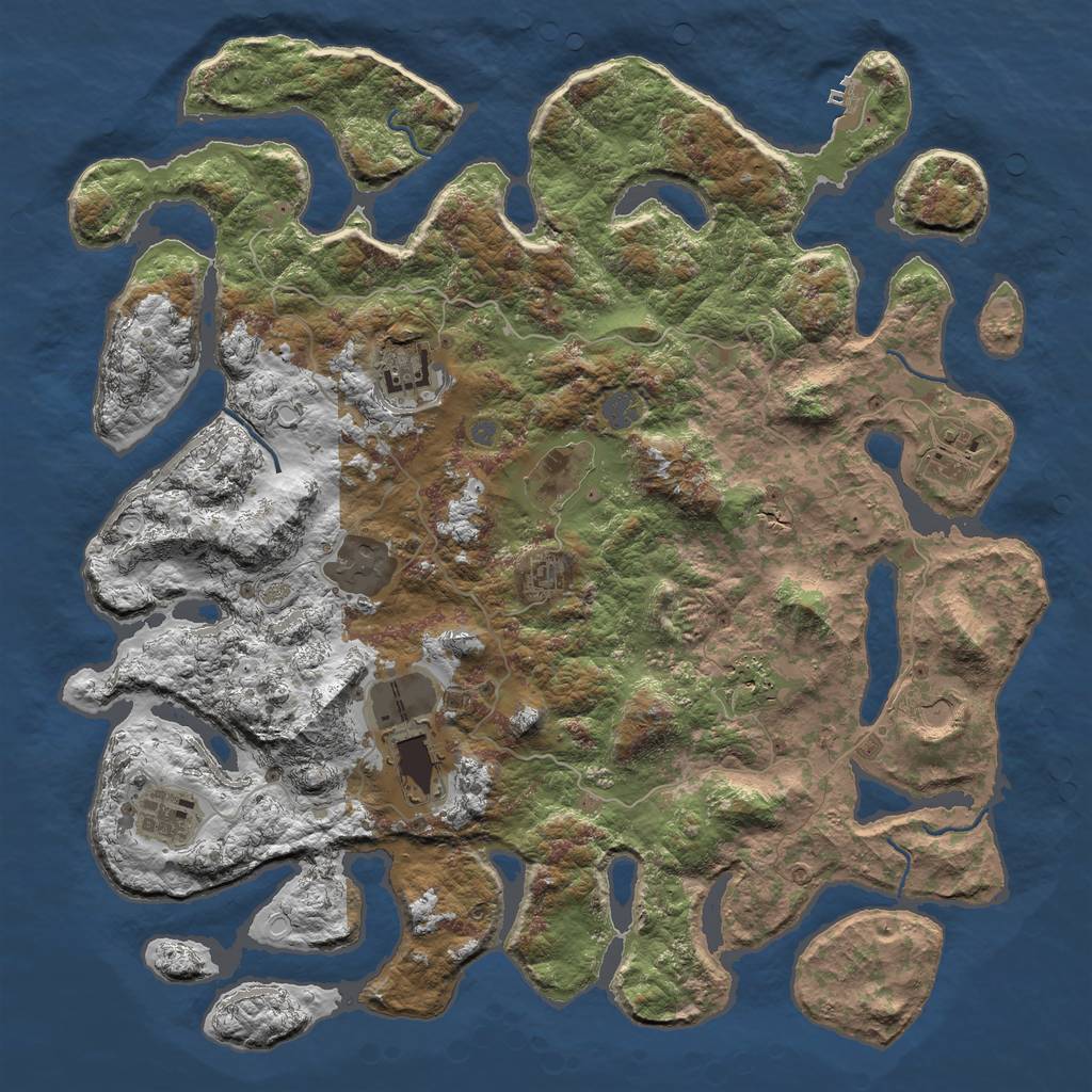 Rust Map: Procedural Map, Size: 4500, Seed: 66777381, 15 Monuments