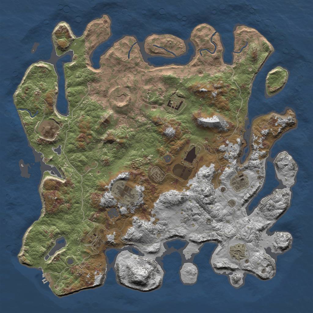 Rust Map: Procedural Map, Size: 4500, Seed: 15456814, 15 Monuments