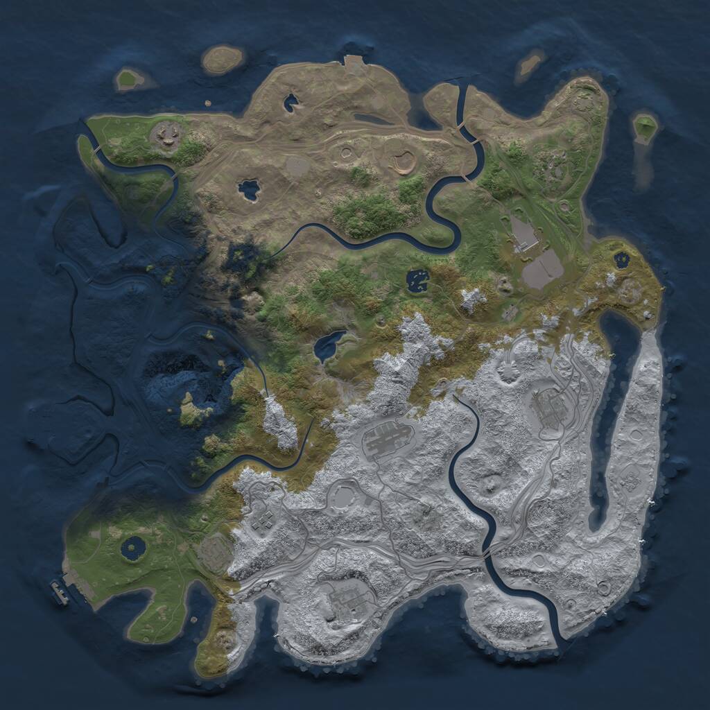 Rust Map: Procedural Map, Size: 4500, Seed: 15456814, 16 Monuments