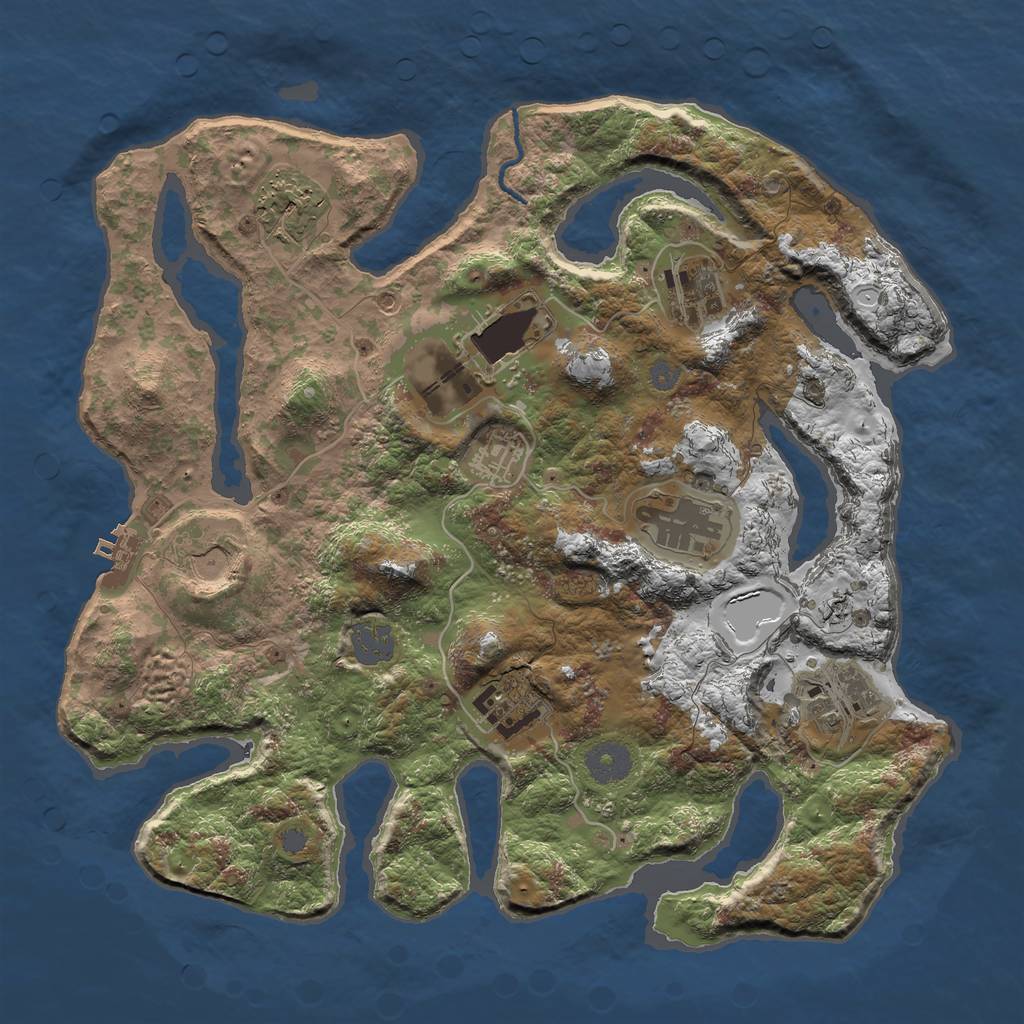 Rust Map: Procedural Map, Size: 3500, Seed: 1088315, 14 Monuments