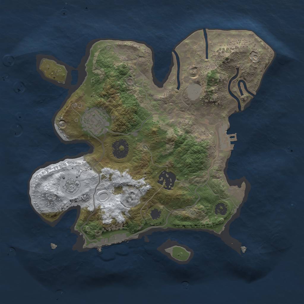 Rust Map: Procedural Map, Size: 2500, Seed: 759060743, 10 Monuments