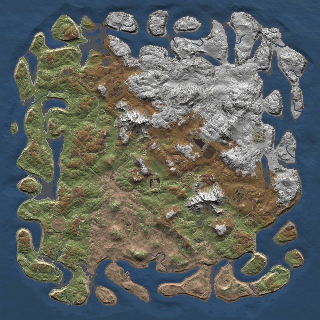 Rust Map: Procedural Map, Size: 6000, Seed: 4323, 15 Monuments