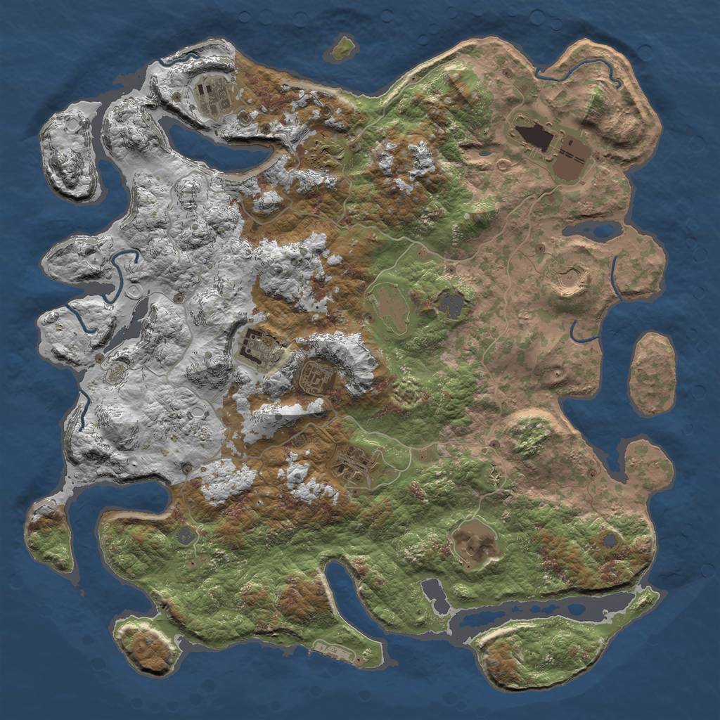 Rust Map: Procedural Map, Size: 4500, Seed: 49732, 15 Monuments