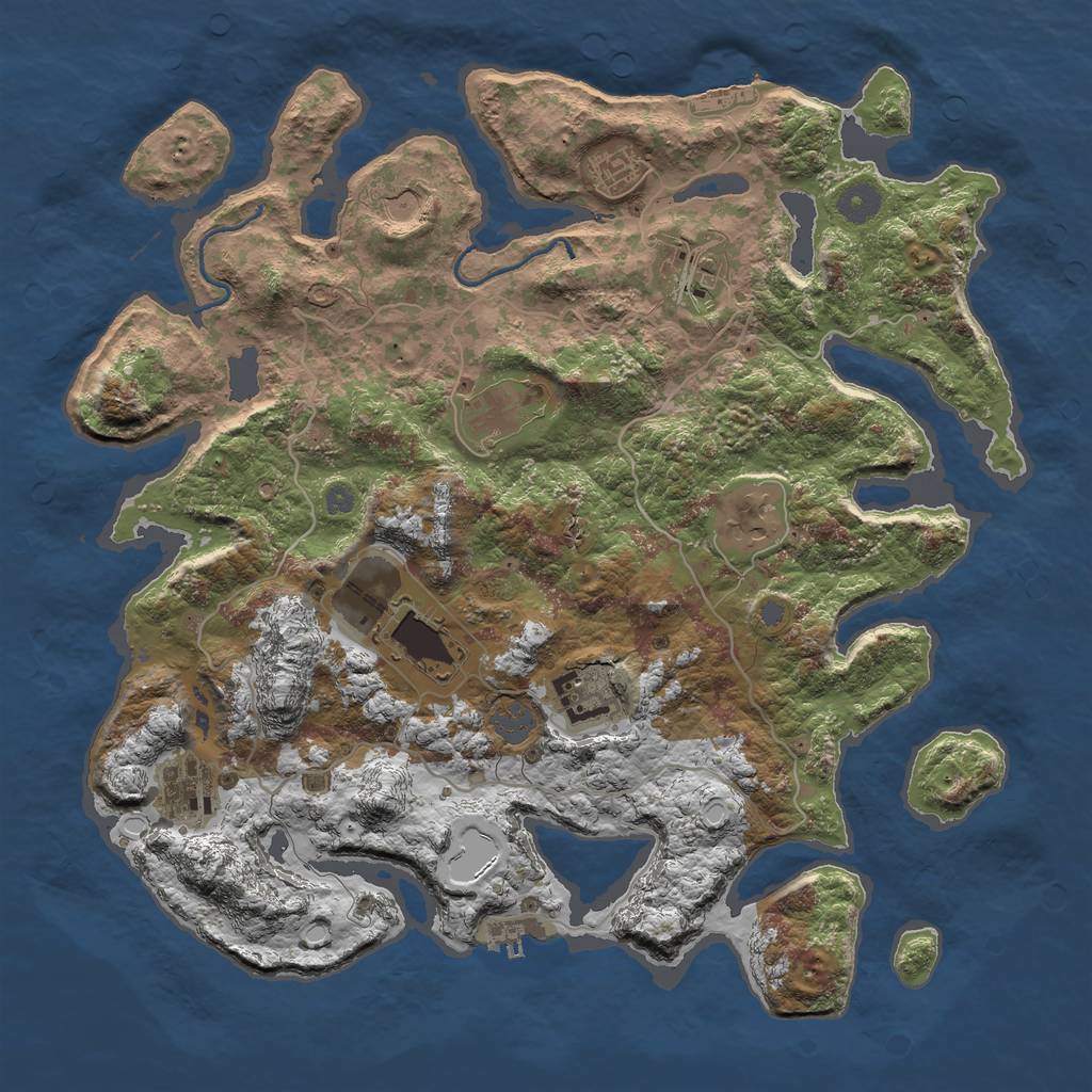 Rust Map: Procedural Map, Size: 4000, Seed: 957168043, 15 Monuments