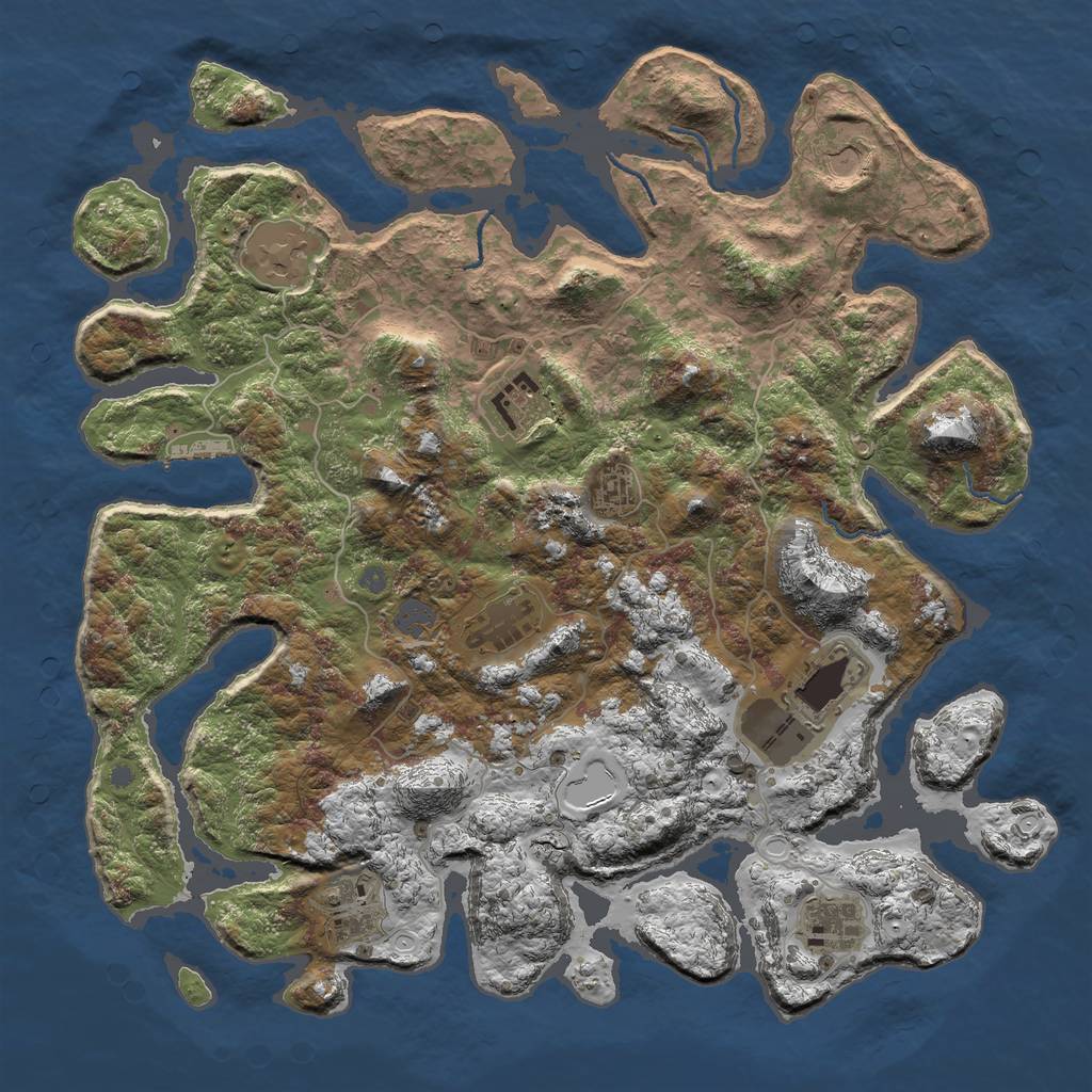 Rust Map: Procedural Map, Size: 4250, Seed: 2032759482, 14 Monuments