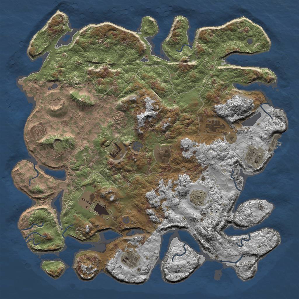 Rust Map: Procedural Map, Size: 4500, Seed: 658613493, 15 Monuments