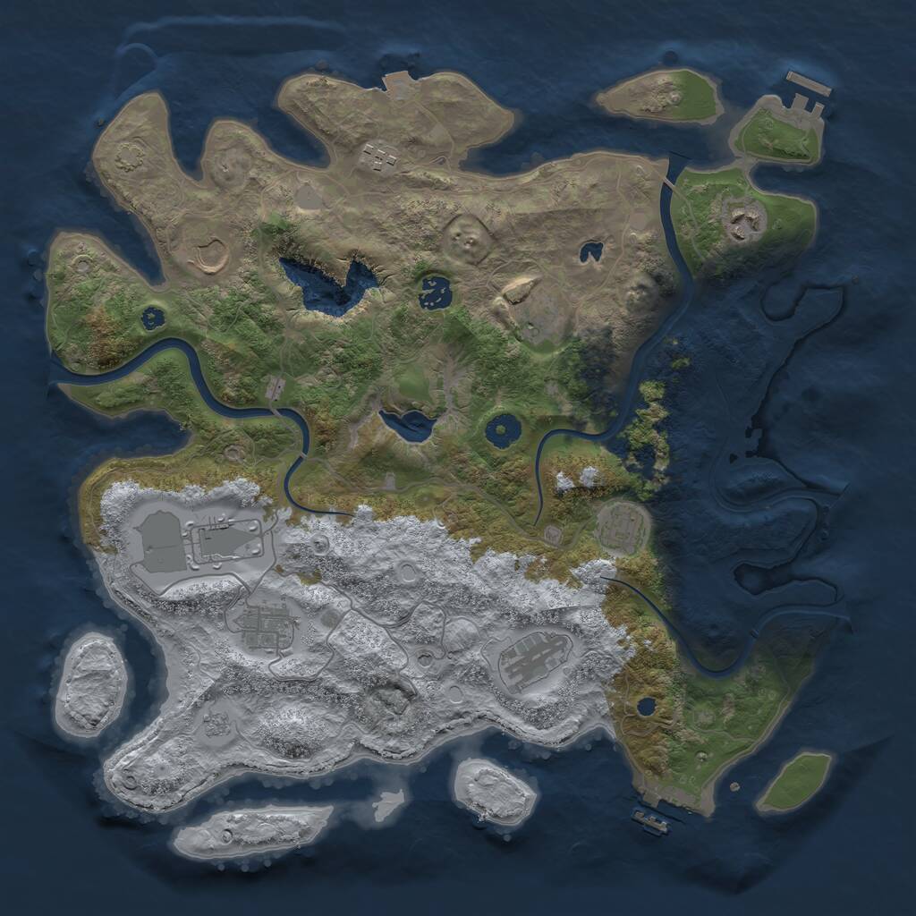 Rust Map: Procedural Map, Size: 4000, Seed: 561238, 15 Monuments