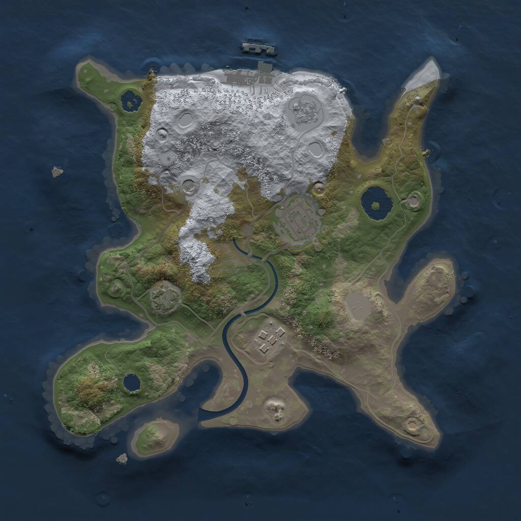 Rust Map: Procedural Map, Size: 2500, Seed: 7238645, 7 Monuments