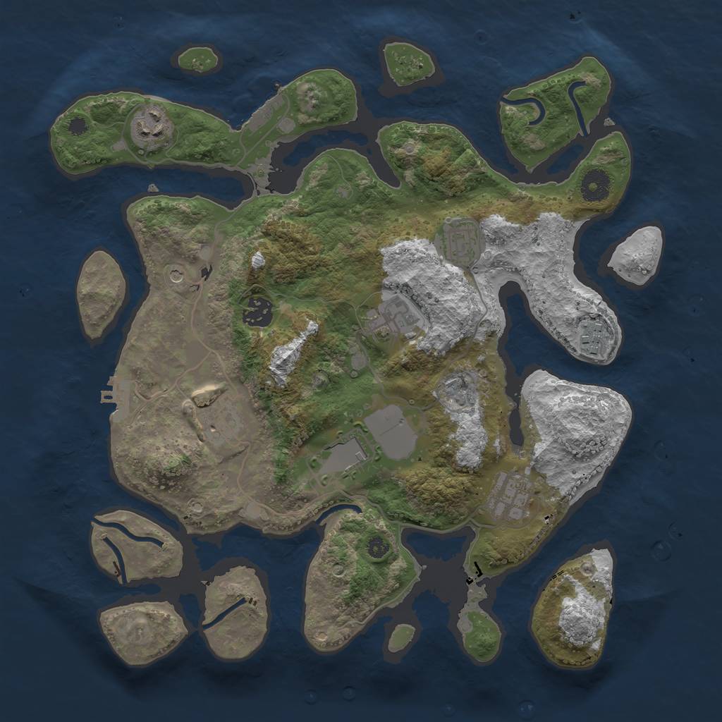 Rust Map: Procedural Map, Size: 3500, Seed: 15097, 13 Monuments