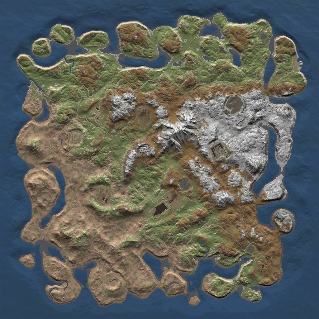 Rust Map: Procedural Map, Size: 5000, Seed: 14171, 16 Monuments