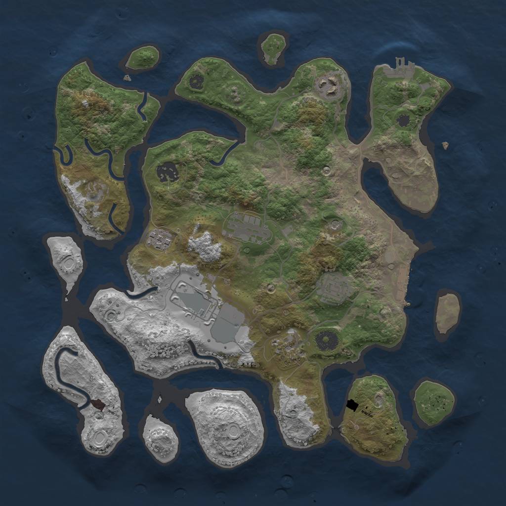 Rust Map: Procedural Map, Size: 3500, Seed: 27062020, 15 Monuments