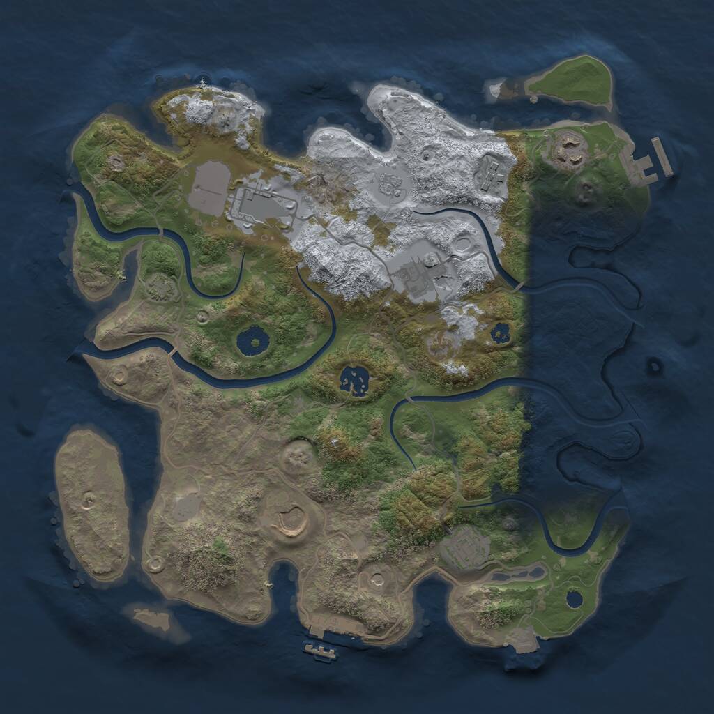 Rust Map: Procedural Map, Size: 3500, Seed: 11332244, 13 Monuments