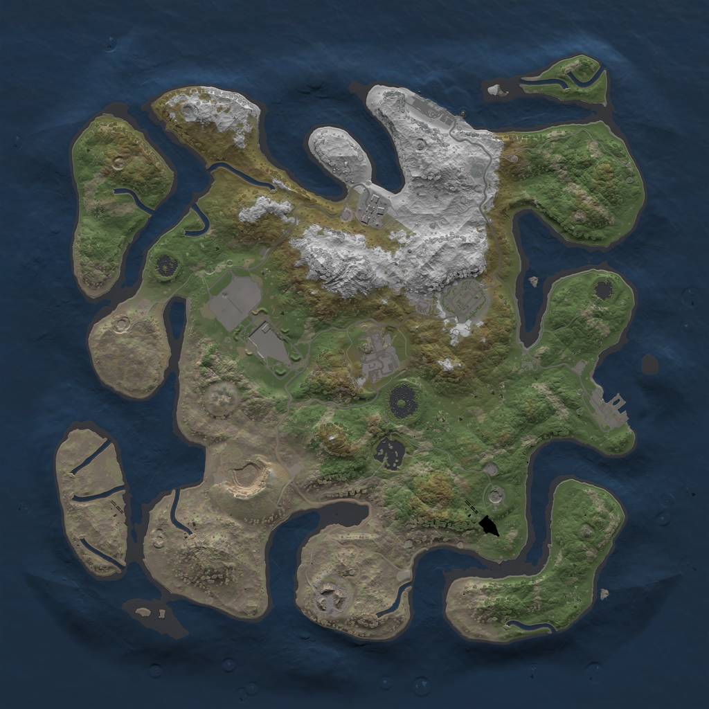 Rust Map: Procedural Map, Size: 3500, Seed: 11332244, 12 Monuments