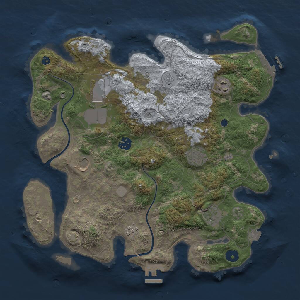 Rust Map: Procedural Map, Size: 3500, Seed: 11332244, 13 Monuments