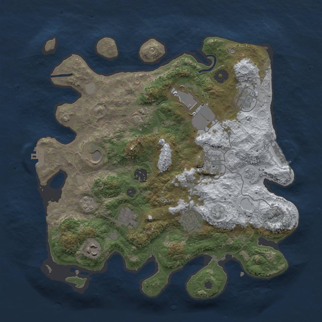 Rust Map: Procedural Map, Size: 3500, Seed: 6531378, 18 Monuments