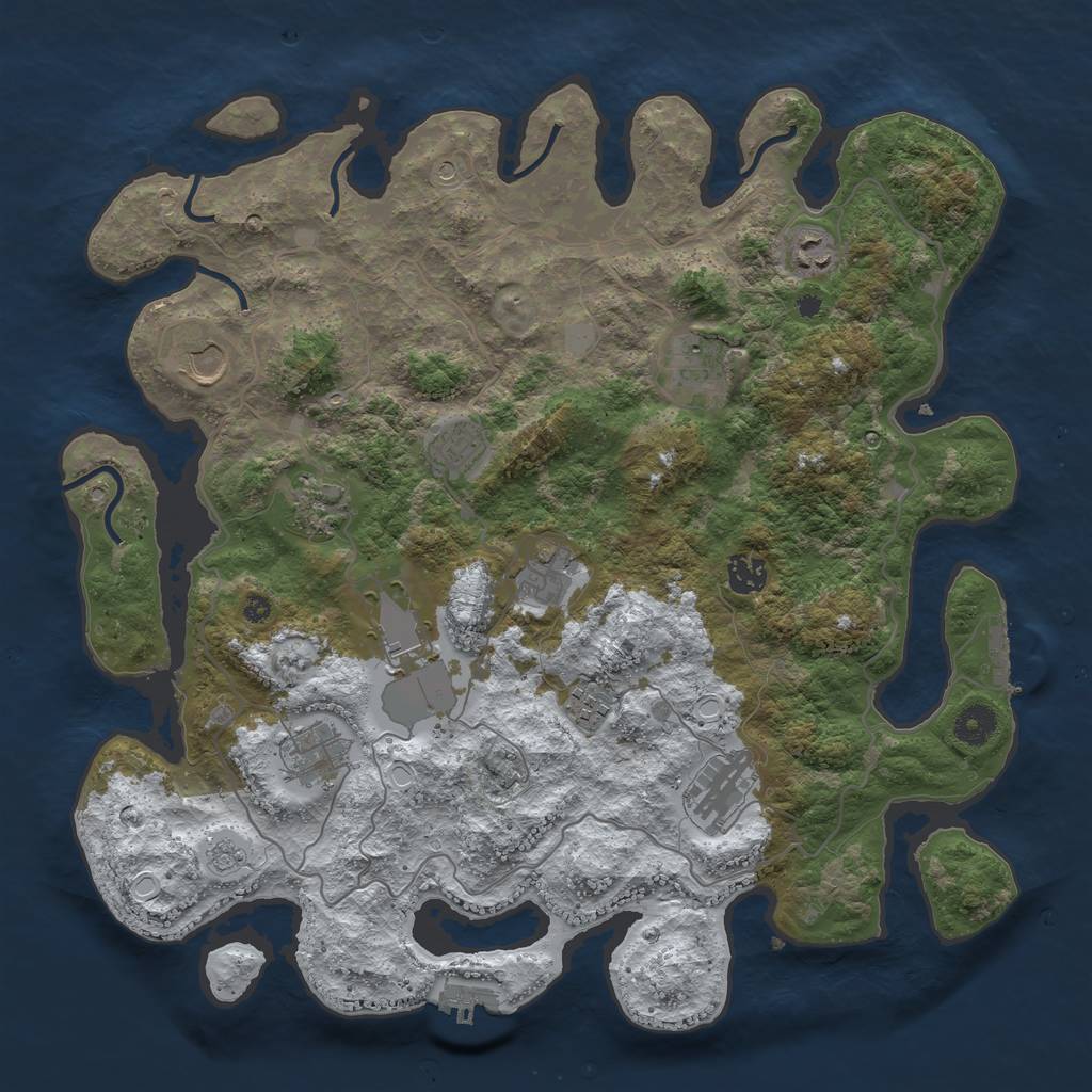 Rust Map: Procedural Map, Size: 4000, Seed: 38712, 20 Monuments