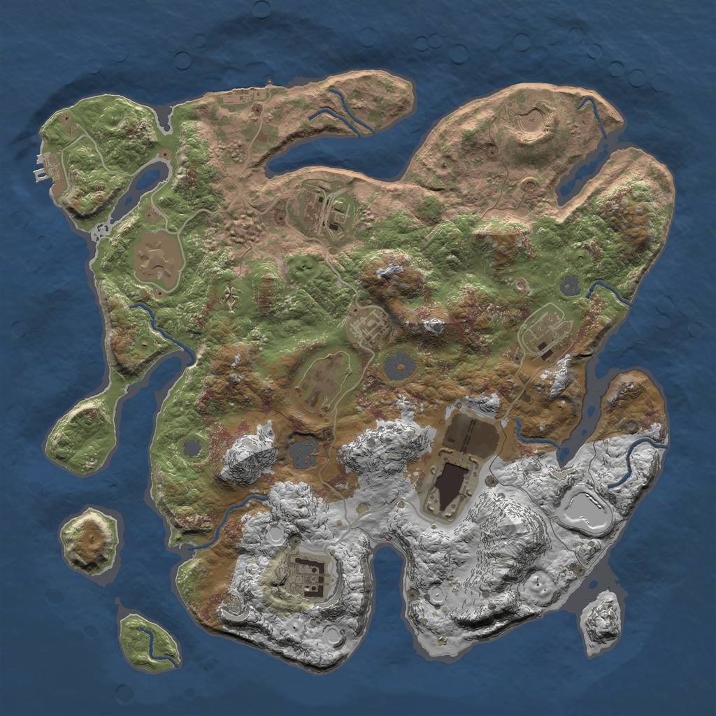 Rust Map: Procedural Map, Size: 3600, Seed: 2930, 15 Monuments