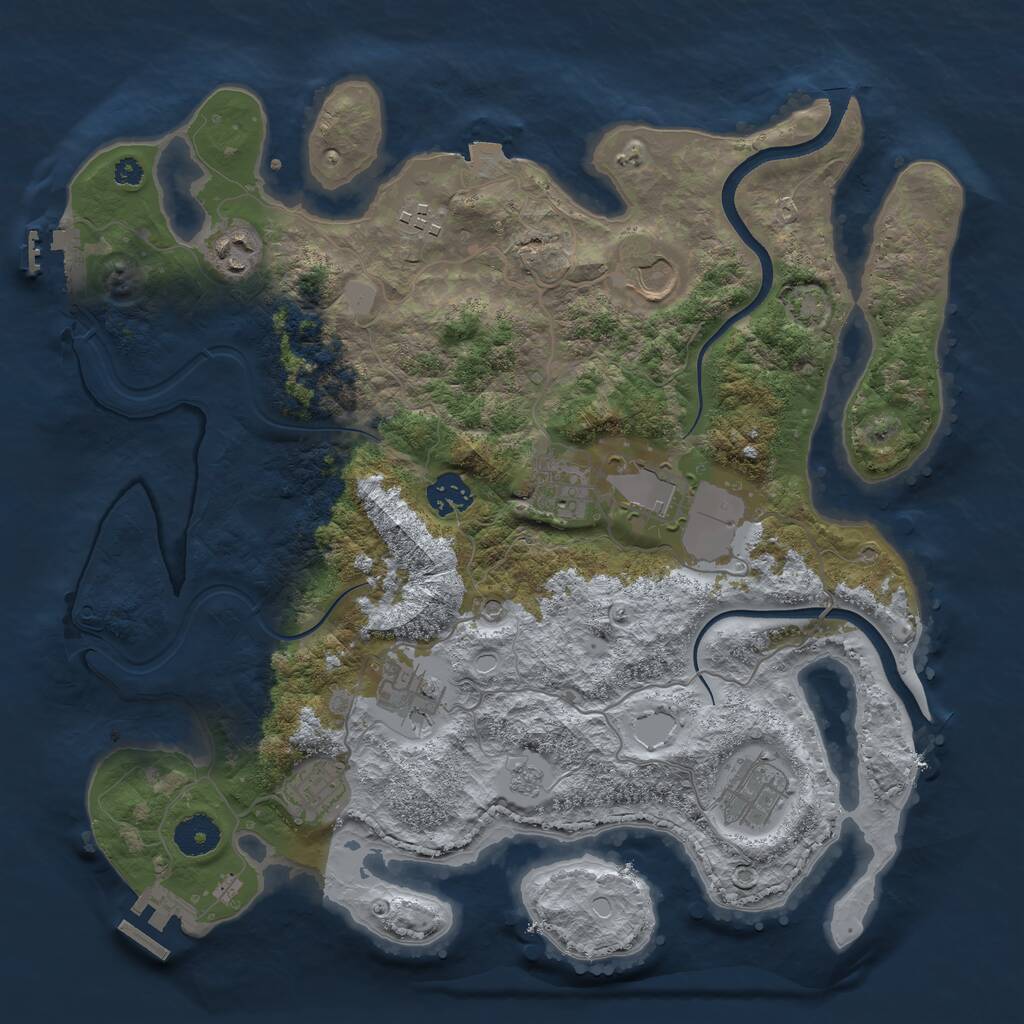 Rust Map: Procedural Map, Size: 3600, Seed: 2930, 15 Monuments