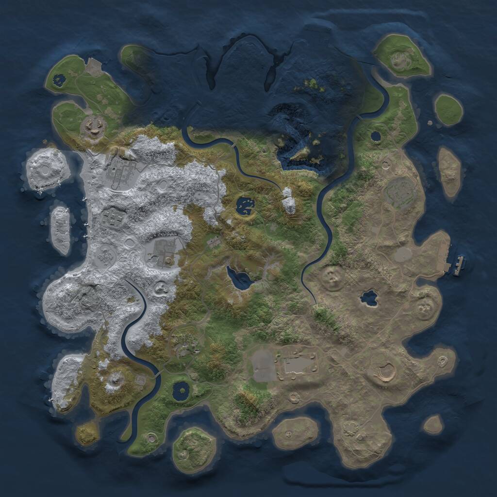 Rust Map: Procedural Map, Size: 4000, Seed: 25312, 15 Monuments